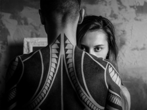 people, man, woman, body, tattoo, art, couple, back, gray art, gray body 